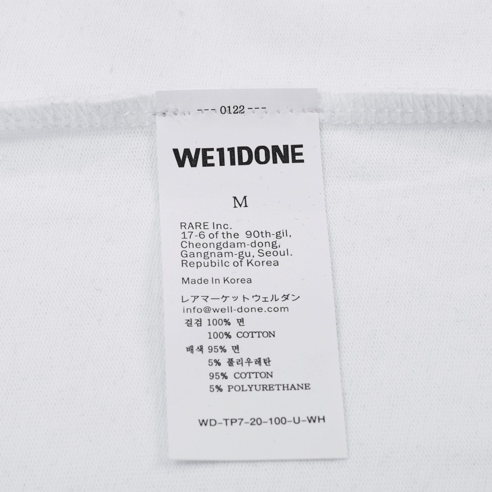 WE11DONE 最安値人気 ウェルダン服偽物 Tシャツ 人気 純綿トップス 短袖 シンプル ホワイト_9