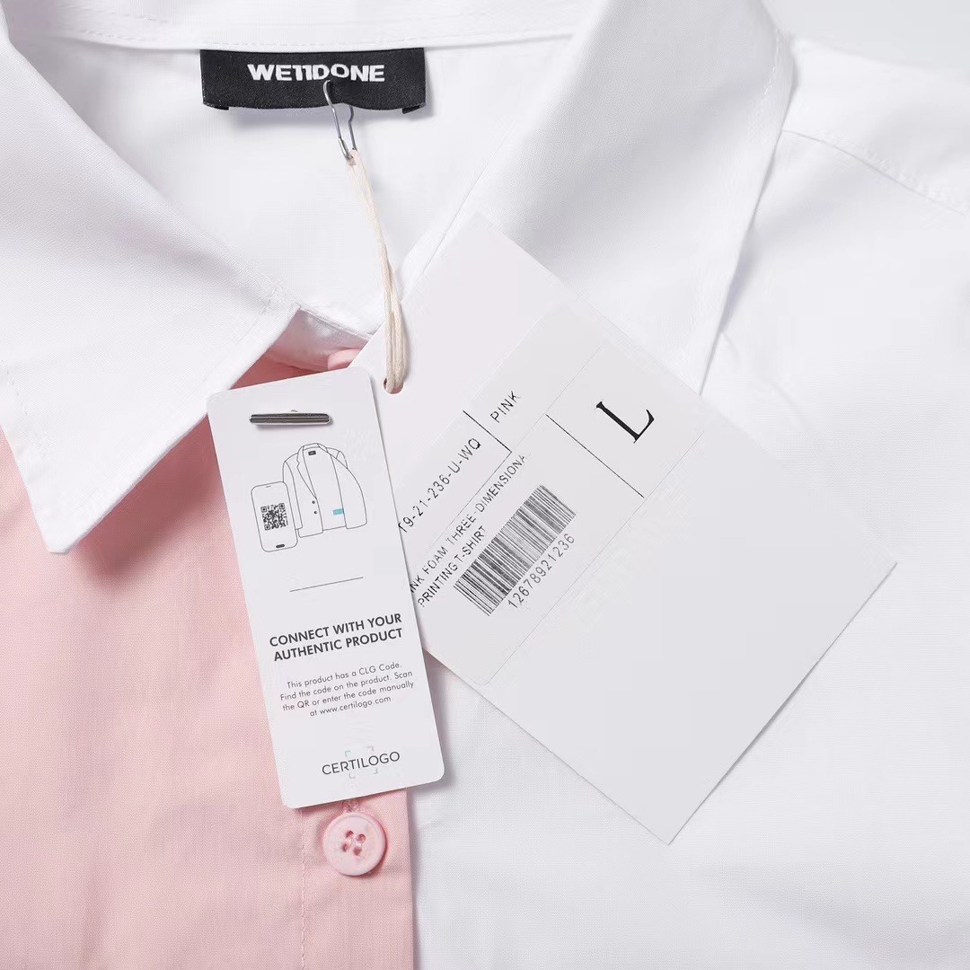 WE11DONE ウェルダン tシャツスーパーコピー 高級品 ビジネスシャツ 男女兼用 2色可選 ピンク_4