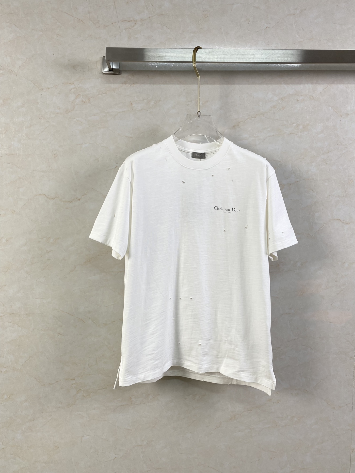 お得100%新品 tシャツ ディオール激安通販 純綿 トップス 短袖 シンプル 男女兼用 ホワイト_1