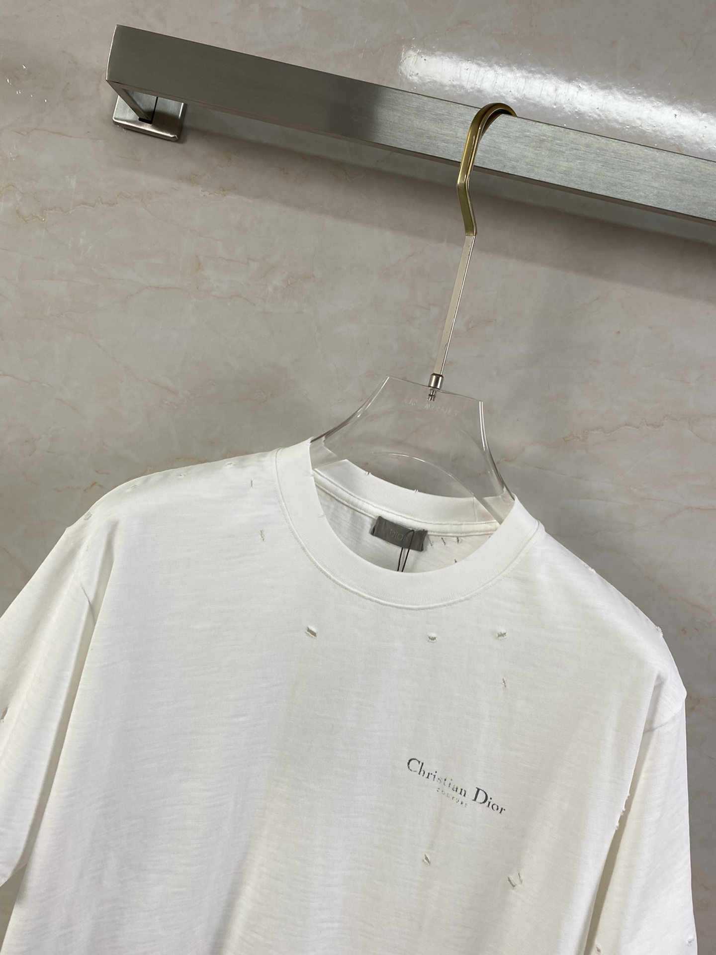 お得100%新品 tシャツ ディオール激安通販 純綿 トップス 短袖 シンプル 男女兼用 ホワイト_3