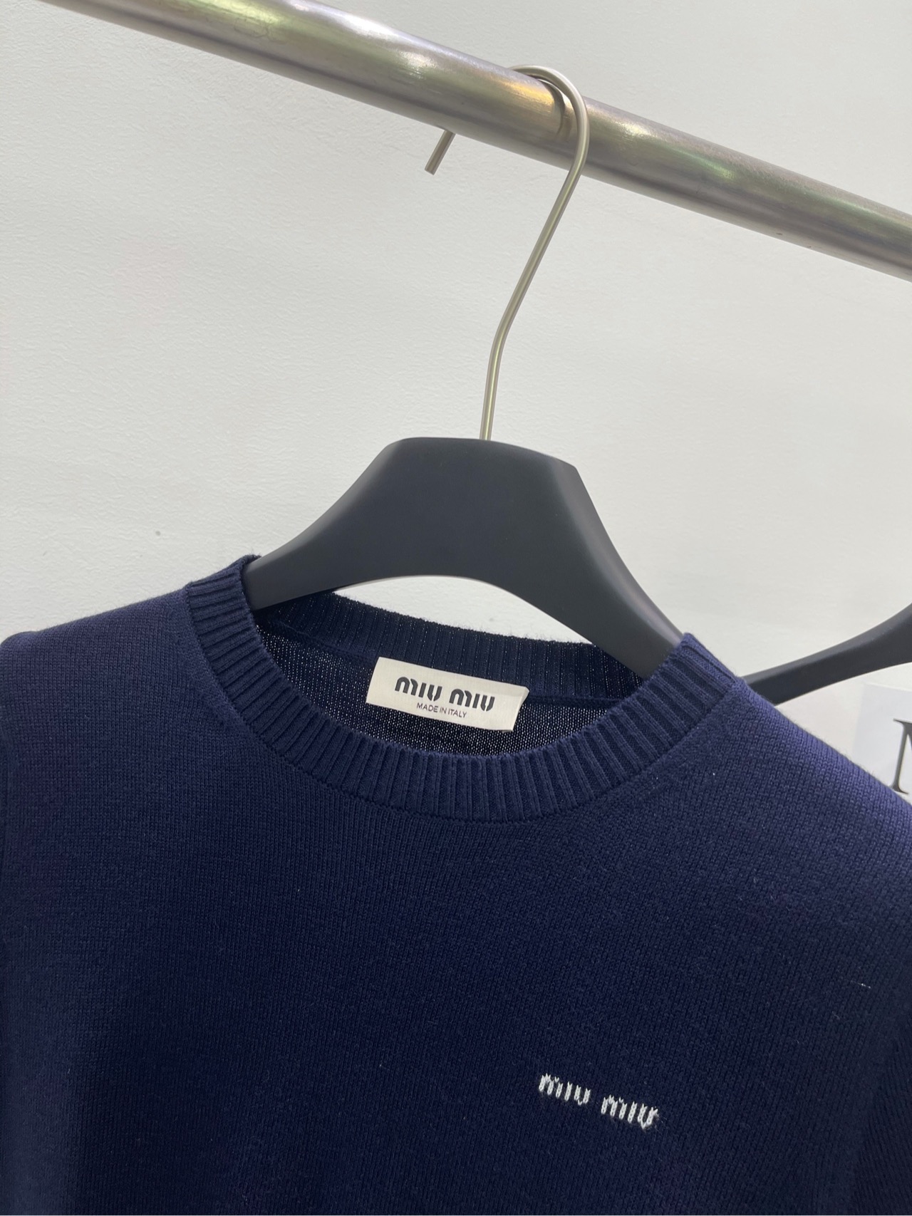 爆買い品質保証 ミュウミュウ ツイリー激安通販 Tシャツ トップス 短袖 純綿 シンプル ブルー_2