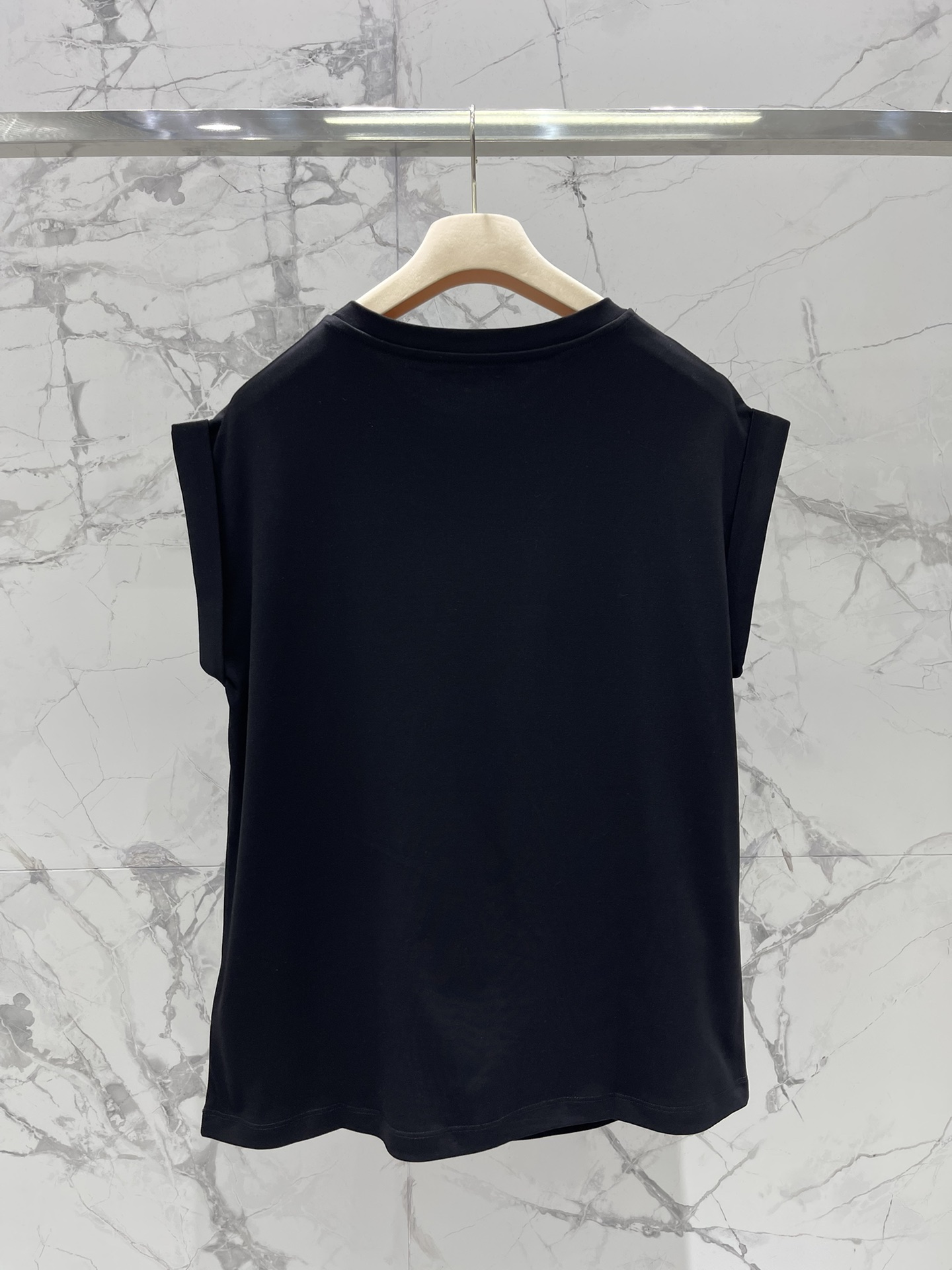 ミュウミュウ風Ｎ級品 柔らかい 無袖 Tシャツ トップス ファッション カジュアル 人気 シンプル ブラック_10