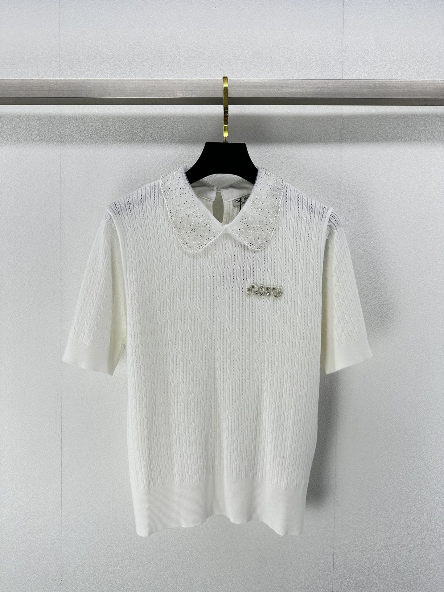 ミュウミュウ ローブルースーパーコピー 短袖 Tシャツ トップス 軽量 薄い シンプル 純綿 HOT品質保証 ホワイト_1