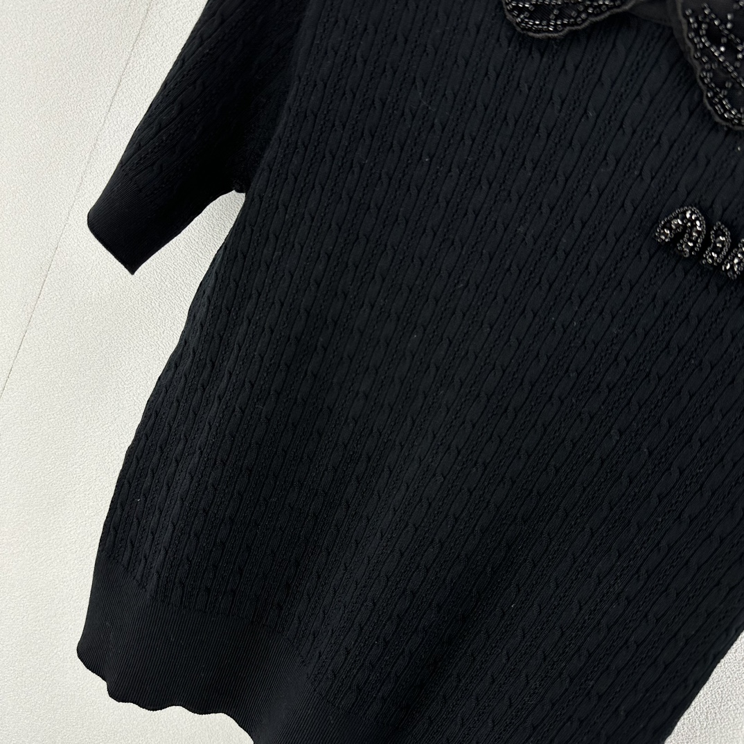 ミュウミュウに似たブランド激安通販 短袖 Tシャツ トップス 軽量 薄い シンプル 純綿 HOT品質保証 ブラック_7