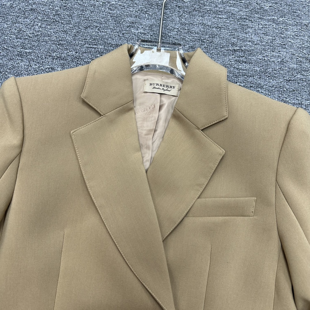 バーバリー トップス偽物 ビジネス スーツ 高級品 シンプル ジャケット 快適  1点 人気販売 ファッション ブラウン_4