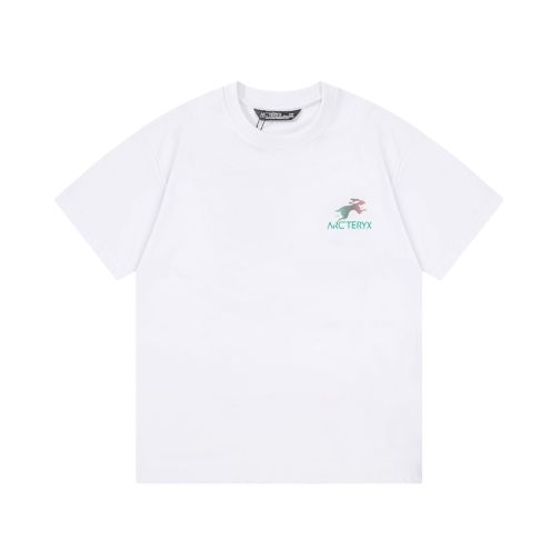 t シャツ アークテリクスｎ級品 春夏服 シンプル 半袖 綿100% カラフルロゴ ランニング ホワイト
