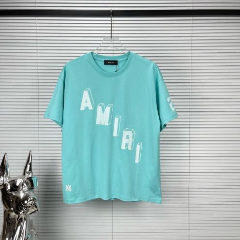 アミリusaミリタリーコピー シンプル 半袖 純綿Tシャツ 春夏 カップル 4色可選 ブルー