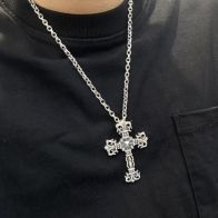 クロムハーツネックレス チェーンｎ級品 シルバー 大きい十字架 レディース ファッション シルバー