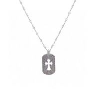 クロムハーツネックレス トップスーパーコピー シルバー 十字架 ダイヤモンド付き ファッション シルバー