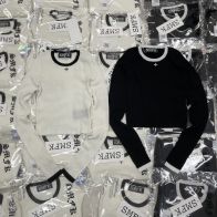 SMFK セーター メーカー激安通販 人気 暖かい ショットトップス 秋冬服 シンプル 2色可選 ブラック