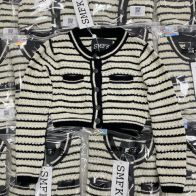 smfkセーター アマゾン偽物 暖かい ショットセーター 秋冬服 シンプル レディース 縞 ホワイト