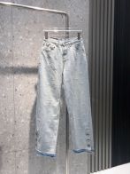 2024年新品 SMFKジーンズ さめー偽物 純綿 カジュアル 人気 ファッション 筒形ズボン デニム ブルー