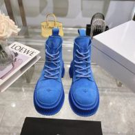 SMFKシューズ 洗い方コピー 抜群な存在感 カジュアル 革靴 イングランド風 ハイトップ 厚底 5色可選 ブルー