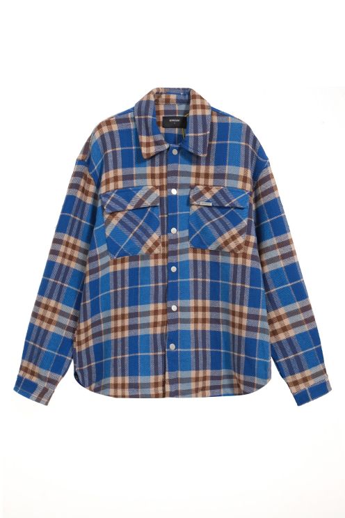 お買い得豊富な リプレイアウターｎ級品 ジャケット 暖かい 厚い 人気品 格子模様 ブルー