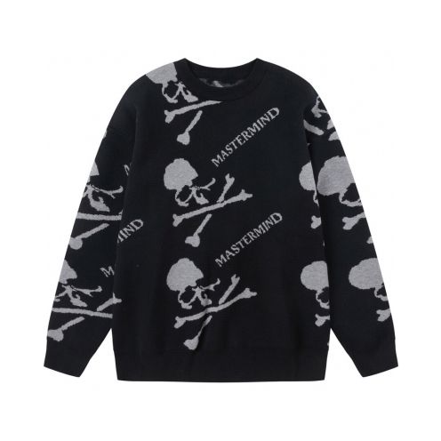 マスターマインド ジャパンｎ級品 ウール セーター トップス 柔らかい ニット 髑髏ロゴ カラフル ブラック