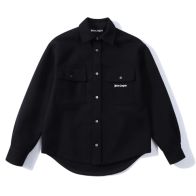 パームエンジェルス ジャケットスーパーコピートップス シャツアウター ロゴ刺繍 ウール製作 カジュアル ブラック