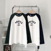 ノーティカ ロンt激安通販 長袖トップス tシャツ 純綿 ロゴ刺繍 ファッション シンプル 日常品 2色可選