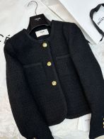 人気定番可愛い セリーヌ チェック ジャケット偽物 暖かい トップス アウター シンプル ファッション 人気 ジャケット レディース ブラック