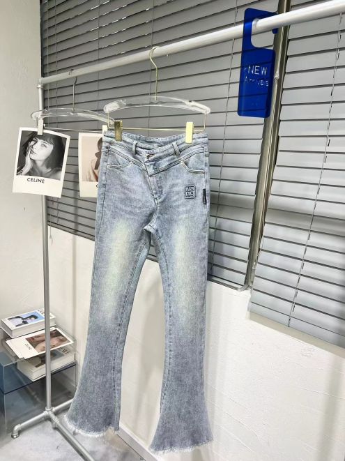 アレキサンダーワン メンズ パンツ偽物 ジンーズ デニム ズボン ゆったり ラッパ形 ファッション 大人気 ライトブルー
