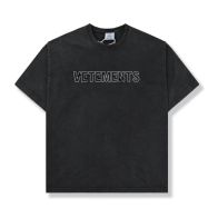 新作到着!! ヴェトモン tシャツ 公式偽物 純綿 トップス 半袖 ロゴ刺繡 プリント シンプル ゆったり ブラック