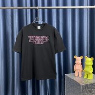 NEW夏の ヴェトモン ロゴ偽物 純綿 トップス 短袖 プリント Tシャツ 男女兼用 ファッション 大人気 ブラック