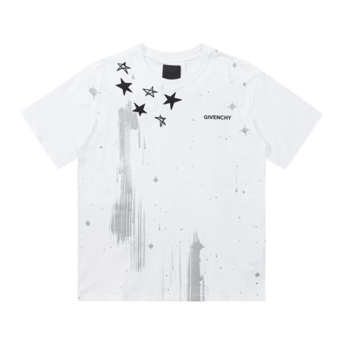 【激安】高級品通販 tシャツ ジバンシーコピー トップス 純綿 星プリント 半袖 柔らかい 快適 ホワイト