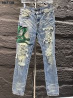 AMIRI 大絶賛 8ジーンズ激安通販 デニム ズボン 美脚 パンツ ファッション シンプル 柔らかい コブラ刺繍 ブルー