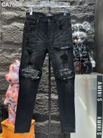 AMIRI 超激レア人気新作 ズボン素材スーパーコピー デニム 通学 ジンーズ パンツ ダメージを施し ブラック