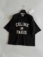 celineレディース セリーヌ ティ シャツ偽物 トップス tシャツ 半袖 純綿 プリント ゆったり ファッション ブラック