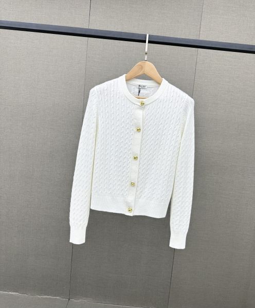 ミュウミュウ ニット レディース偽物 トップス セーター 長袖 柔らかい シンプル 超激レア人気新作 ホワイト