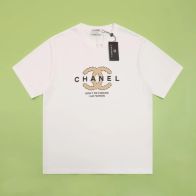 chanel t シャツ ピンク激安通販 純綿 トップス 男女兼用 短袖 プリント 個性的 柔らかい 快適 ホワイト