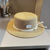 シャネルキャップレディースコピー 帽子 カジュアル 幅57㎝ UVカット 日焼け止め 草編め ブラウン