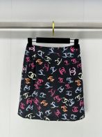 chanel ニット スカートＮ級品 半身 ファッション A形 美脚 カラフル ロゴプリント 花柄 レディース ブラック