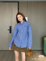 miumiu メンズ シャツ偽物 ビジネス 純綿 デニム シンプル 柔らかい 人気最新 ファッション ブルー