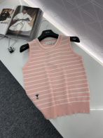 ディオール セーター レディースコピー トップス 無袖 シンプル ニット 通気性いい 縞模様 ファッション ピンク