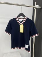 トムブラウン tシャツ レディース偽物 トップス 半袖 純綿 ｖ形 ファッション 人気定番 ブルー