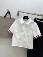 トムブラウン 白シャツコピー シャツ トップス 半袖 学院風 シンプル 春夏新品 品質保証 ホワイト