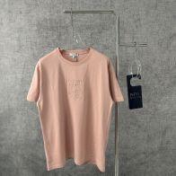 今季セール限定品 ロエベ tシャツ カルシファーＮ級品 純綿 Tシャツ トップス 半袖 シンプル 柔らかい 可愛い ピンク