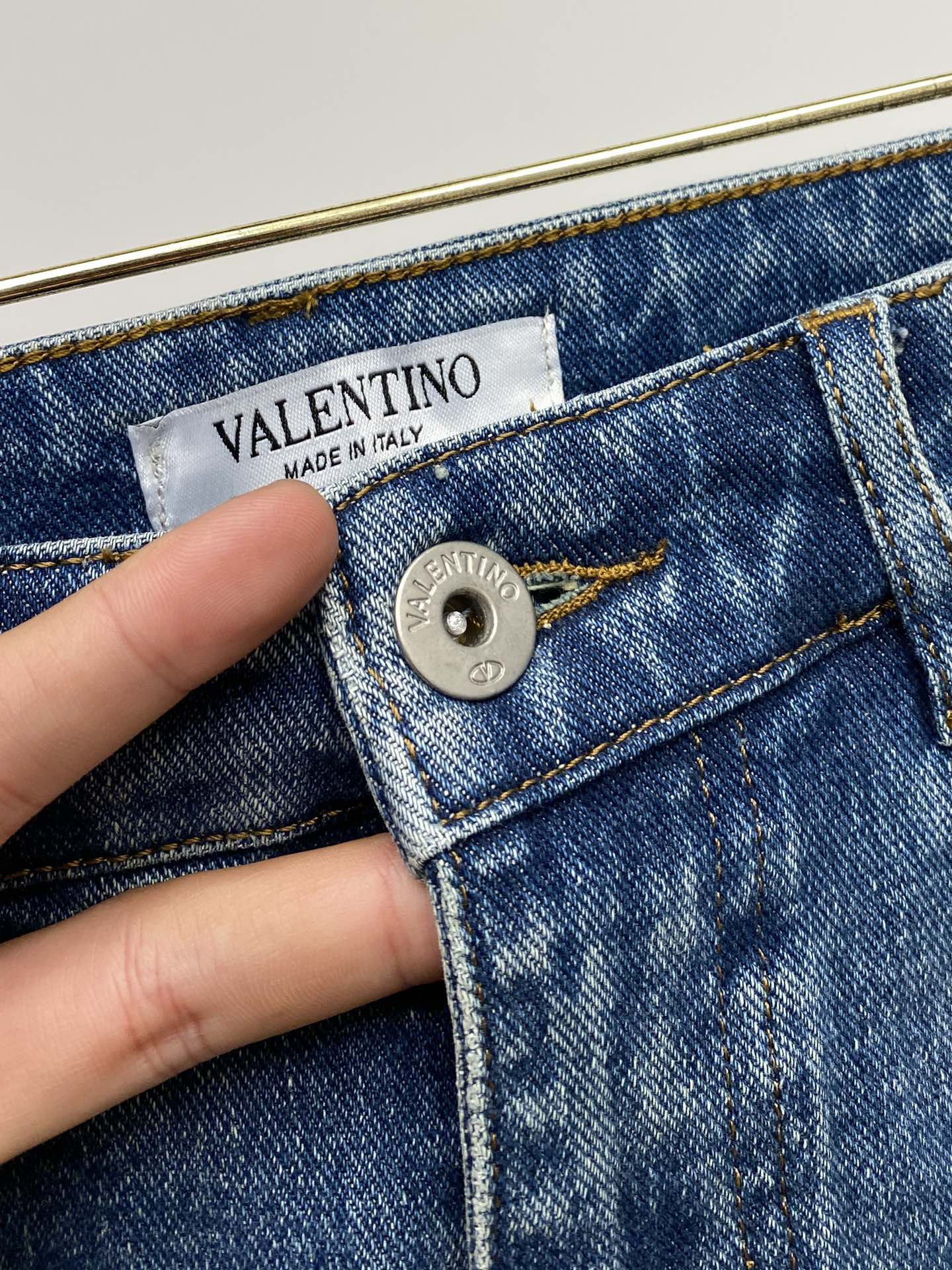 valentino ヴァレンティノジーンズコピー ジーンズ デニム カジュアルパンツ ズボン 弾性がいい シンプル ブルー_4