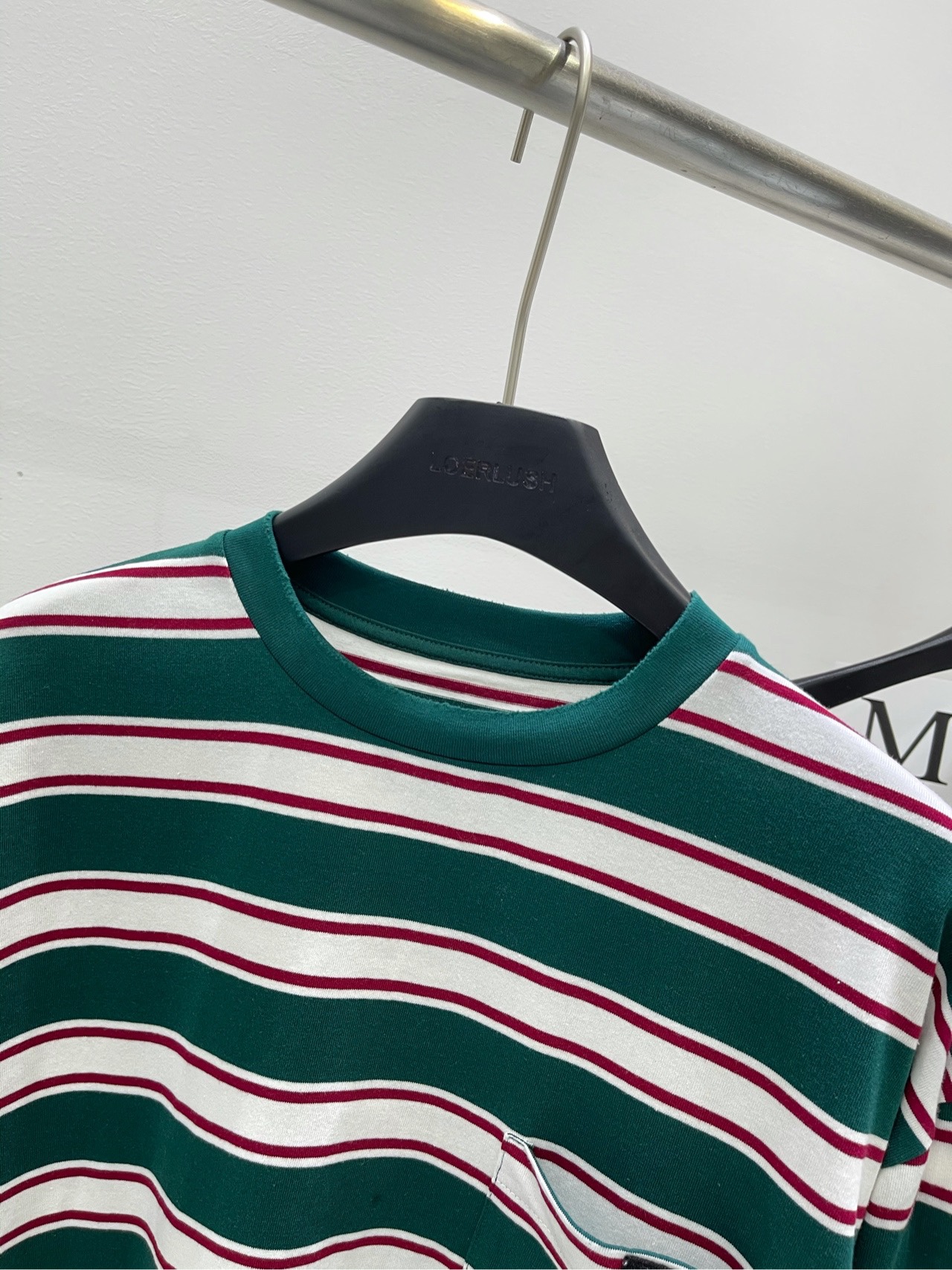 赤字超特価2024 ミュウミュウローロゼＮ級品 Tシャツ トップス 純綿 縞模様 長袖 ファッション グリーン_8