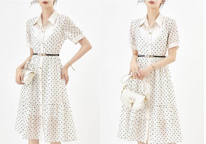 ディオール メンズ バッグＮ級品 レディース ワンピース スカート 可愛い 薄い 夏服 シンプル ホワイト_7