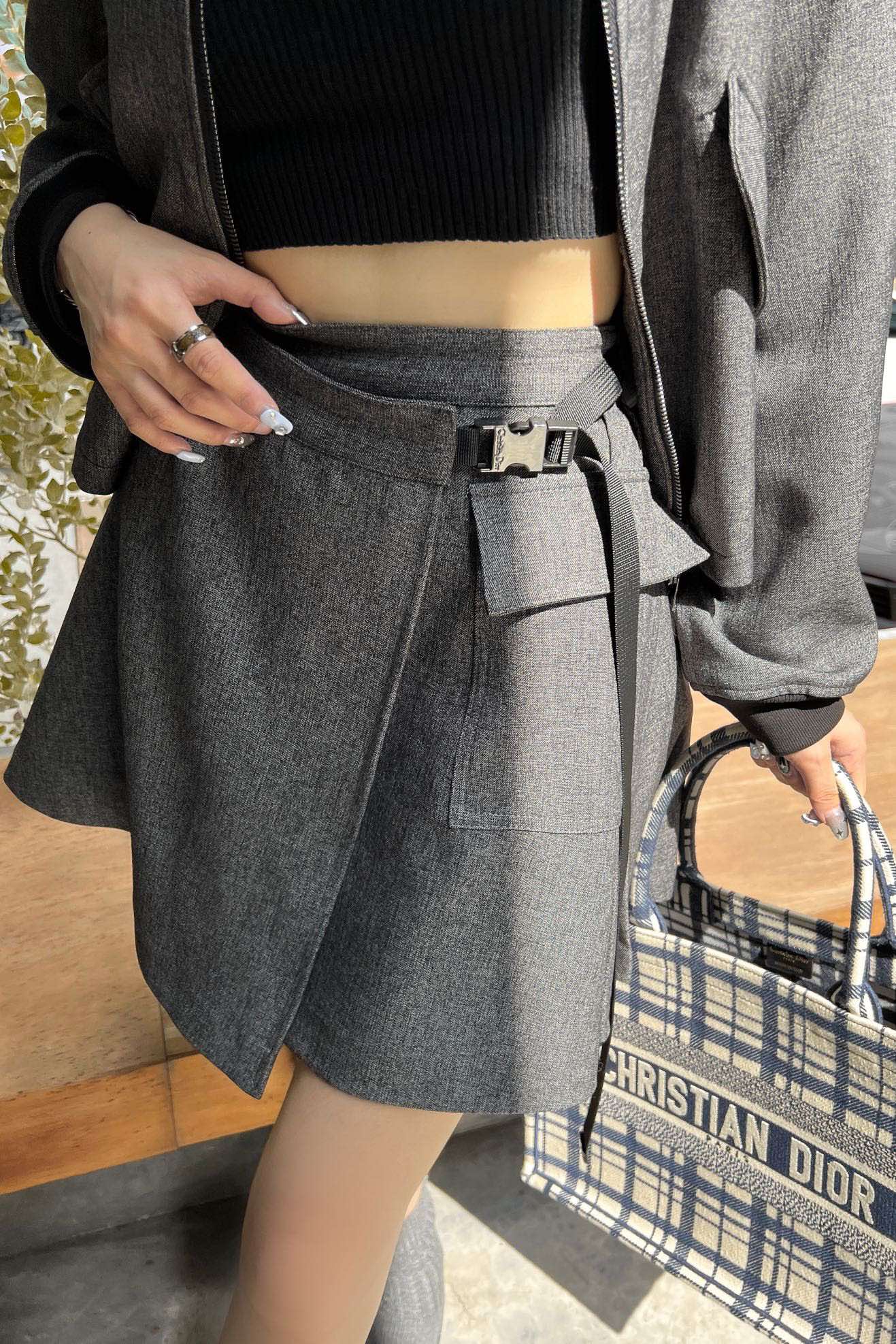dior クラッチ バッグ激安通販 レディース スカートセット 可愛い ファッション カジュアル グレイ_3