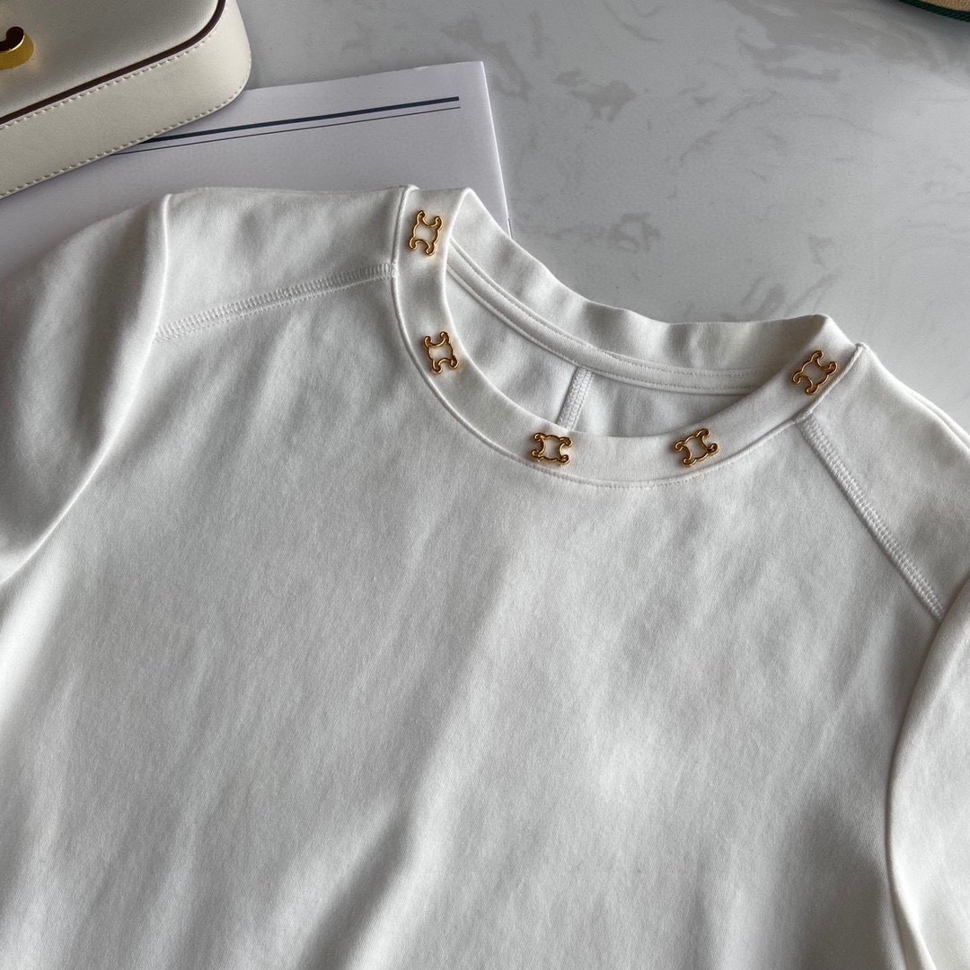 華やかに演出する セリーヌtシャツ コーデ偽物 半袖 トップス シンプル 純綿 ロゴプリント 2色可選_8
