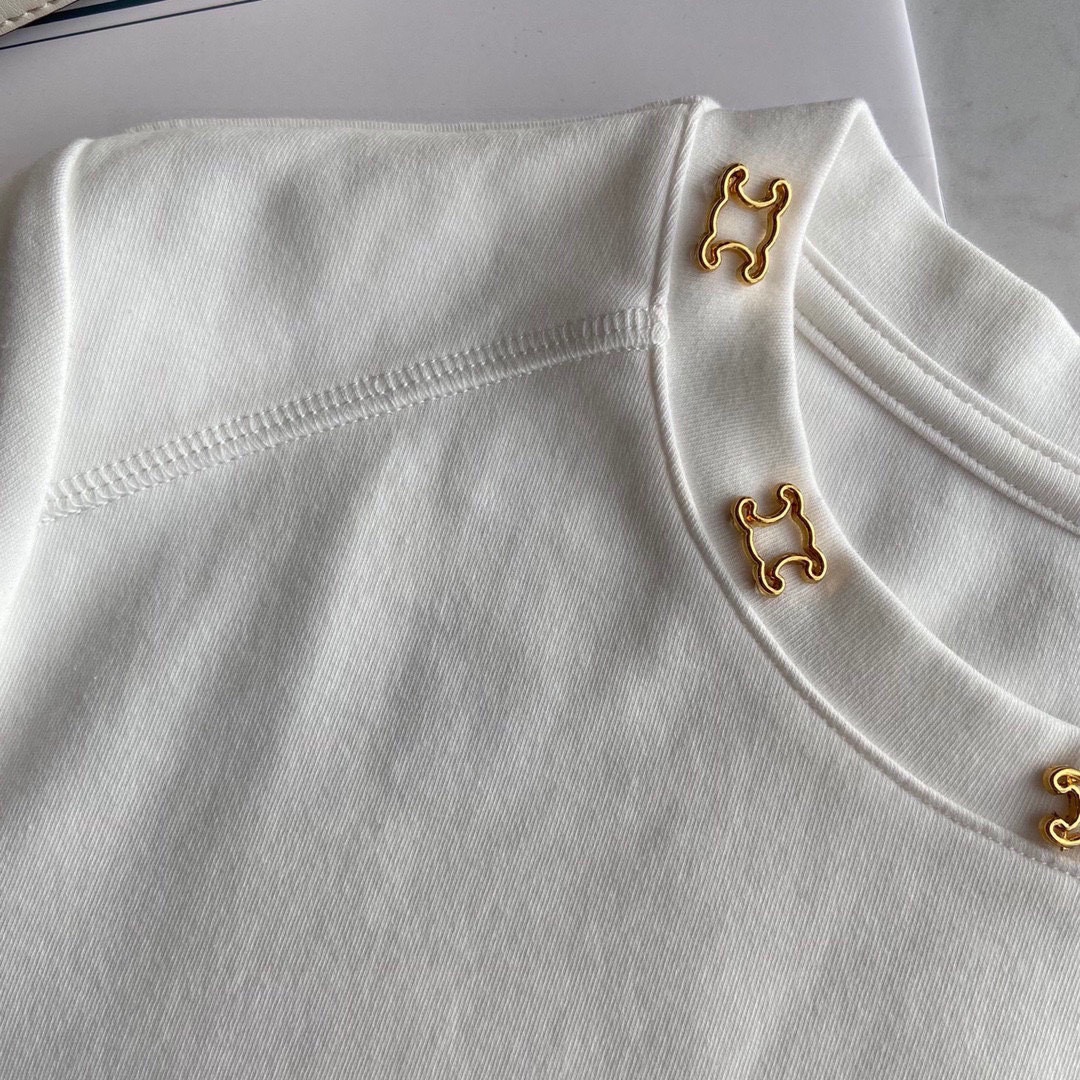 華やかに演出する セリーヌtシャツ コーデ偽物 半袖 トップス シンプル 純綿 ロゴプリント 2色可選_10