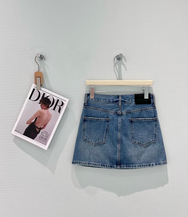 chanel ツイード スカート偽物 デニム 人気新作 半身 ファッション 品質保証 A形 美脚 レディース ブルー_2