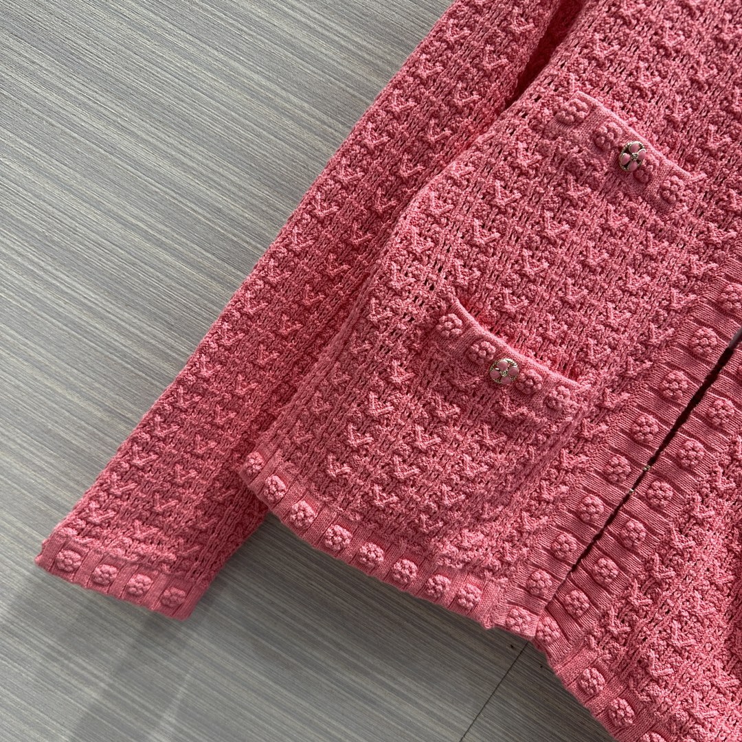 chanel ツイード ジャケット偽物 春新作 アウター トップス レディース 編み ファッション 人気服 ピンク_9